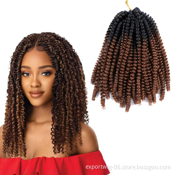 Wholesale 8 INCH Synthetic Crochet Hair Extensions Ombre Color Spring Twist Crochet Hair Jumbo Hair Braids